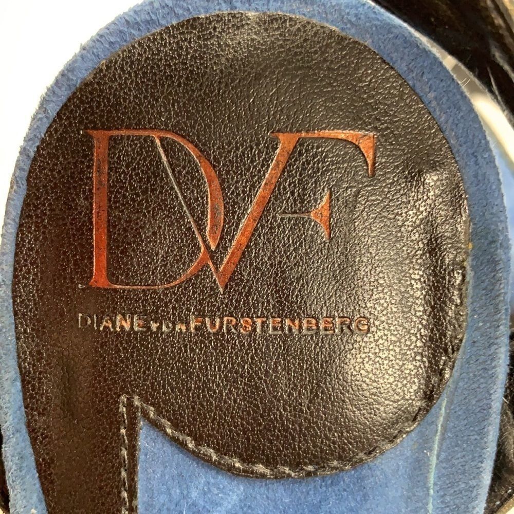 Diane Von Furstenberg blue Suede heel ankle strap sandals - Picture 11 of 11